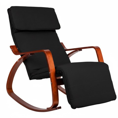 Fotel bujany regulowany podnóżek drewniane ramiona ModernHome