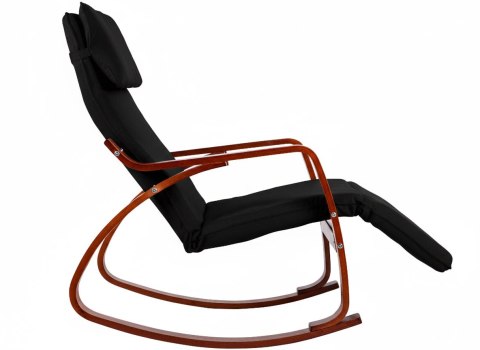 Fotel bujany regulowany podnóżek drewniane ramiona ModernHome