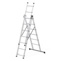 Drabina aluminiowa wielofunkcyjna 3x7 składana z pasami zabezpieczającymi 150 kg ModernHome