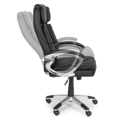 Fotel biurowy obrotowy podwójna tapicerka regulacja wysokości czarny ModernHome