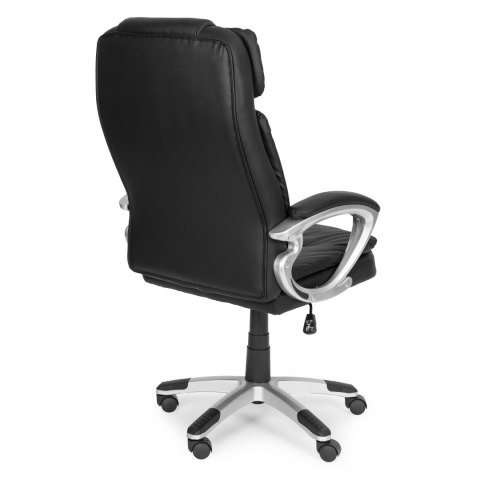 Fotel biurowy obrotowy podwójna tapicerka regulacja wysokości czarny ModernHome