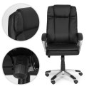 Fotel biurowy obrotowy podwójna tapicerka regulacja wysokości czarny ModernHome
