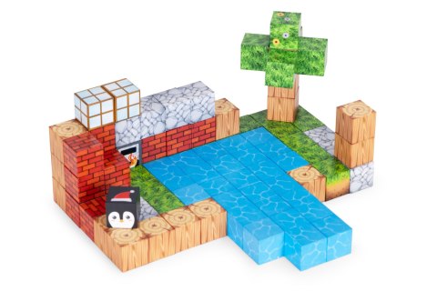 Klocki magnetyczne konstrukcyjne zestaw dla dzieci 87 elementów sześciany