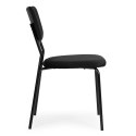 Komplet 4 krzeseł welurowych do jadalni i salonu czarne ModernHome