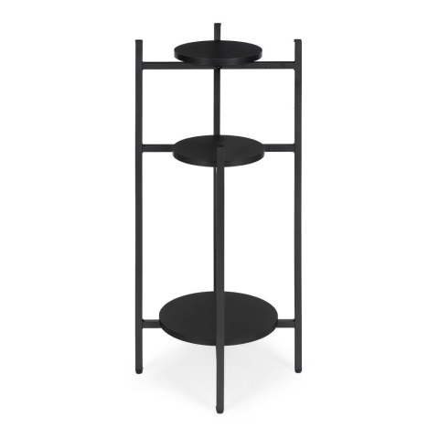 Kwietnik stojący stojak na kwiaty ozdoby 3 poziomy czarny ModernHome