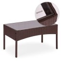 Zestaw mebli ogrodowych stół ławka fotele brązowy MultiGarden