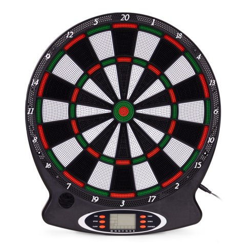 Elektroniczna tarcza do darta gry w rzutki lotki tablica LCD 38 cm 18 gier zestaw 6 rzutek