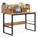 Biurko komputerowe 120x60 cm nadstawka 5 półek jasny dąb loftowe ModernHome