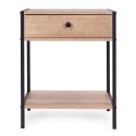 Szafka nocna z szufladą i półką stolik kawowy jasny dąb loftowy ModernHome