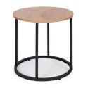 Zestaw stolików kawowych 2 szt. okrągłe jasny dąb loftowe ModernHome