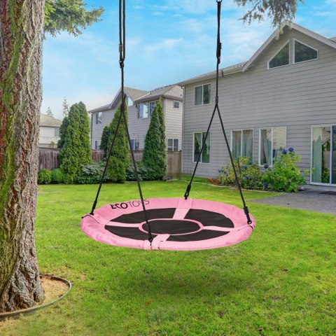 Huśtawka ogrodowa bocianie gniazdo 100 cm różowa ECOTOYS