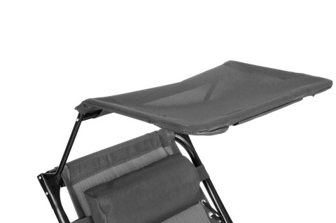 Leżak ogrodowy plażowy regulacja oparcia ruchomy daszek MultiGarden- szary