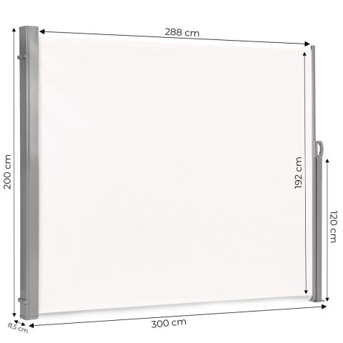 Składana markiza 300x200 cm boczna roleta parawan do ogrodu na taras beżowa MultiGarden