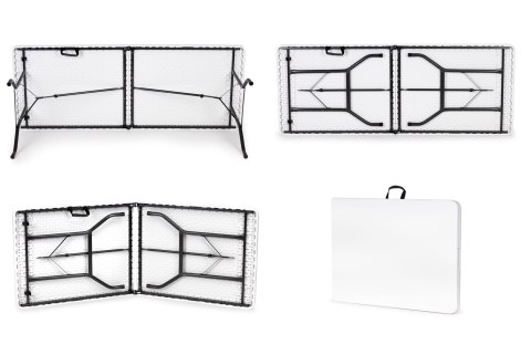 Stół cateringowy 180 cm składany w walizkę biały MultiGarden
