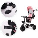 Rowerek trójkołowy spacerówka obracany fotelik 360* różowy ECOTOYS