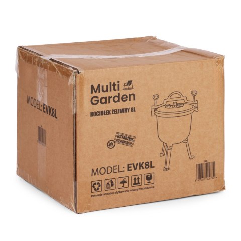 Kociołek żeliwny emaliowany 8L stojący garnek myśliwski ognisko grill MultiGarden