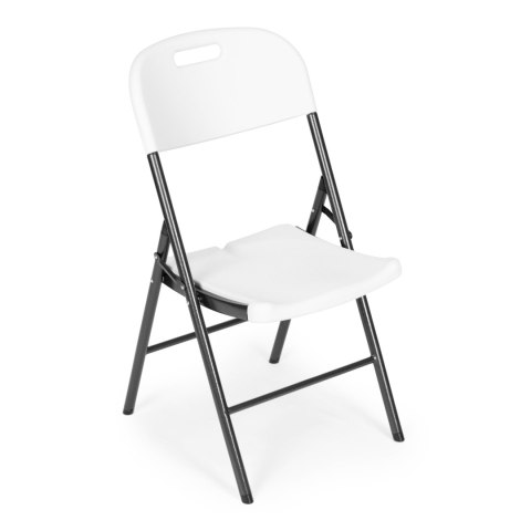 Komplet 4 krzeseł składanych zestaw cateringowy metal HDPE białe MultiGarden