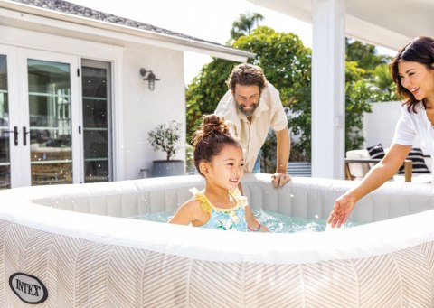 Nadmuchiwane SPA kwadratowe basen z hydromasażem 6 os. 196x71 cm akcesoria premium INTEX 28472