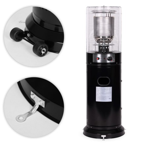 Ogrzewacz gazowy grzejnik 11 kW szklany na ogród patio reduktor wąż pokrowiec MultiGarden