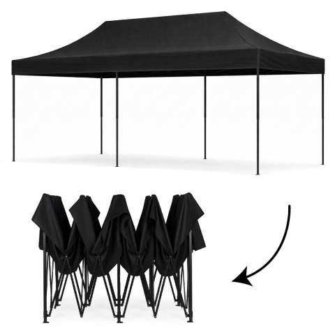 Pawilon ogrodowy eventowy automatyczny samorozkładalny namiot 3x6 m czarny MultiGarden