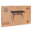 Stół ogrodowy 160x90 cm szkło hartowane otwór na parasol czarny MultiGarden