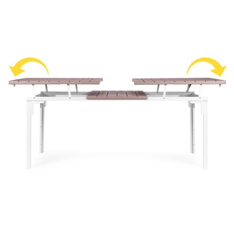 Stół ogrodowy rozkładany 180-240 cm do 12 os. stal HDPE beżowy MultiGarden