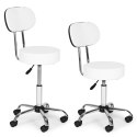 Stołek obrotowy z oparciem taboret kosmetyczny medyczny fotel regulowany biały ModernHome