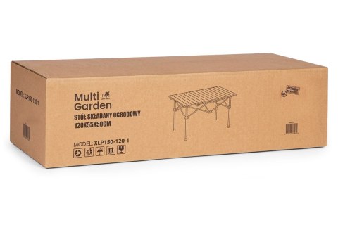 Stolik turystyczny składany 120x55 cm kempingowy z torbą czarny MultiGarden