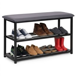 Szafka na buty z siedziskiem regał ławka tapicerowana 80 cm 2 półki ModernHome
