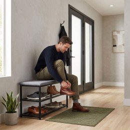 Szafka na buty z siedziskiem regał ławka tapicerowana 80 cm 2 półki ModernHome