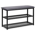 Szafka na buty z siedziskiem regał ławka tapicerowana 80 cm 2 półki ModernHome