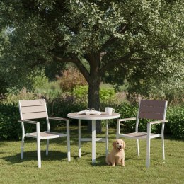 Zestaw 2 krzeseł ogrodowych na taras balkon stal HDPE beżowe białe MultiGarden