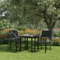 Zestaw 2 krzeseł ogrodowych na taras balkon stal HDPE czarne MultiGarden