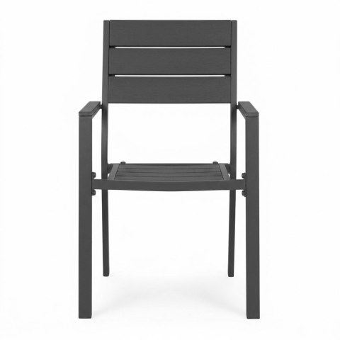 Zestaw 2 krzeseł ogrodowych na taras balkon stal HDPE szare MultiGarden