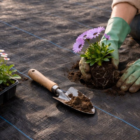 Agrowłóknina czarna agrotkanina UV 90g mata antychwastowa 1,6x100m kołki MulltiGarden