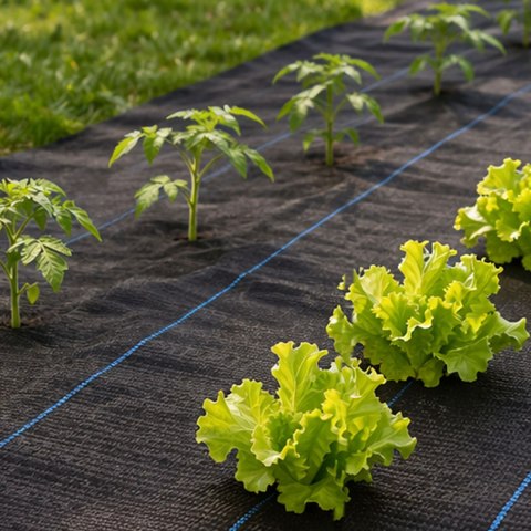Agrowłóknina czarna agrotkanina UV 90g mata antychwastowa 1,6x50m kołki MulltiGarden