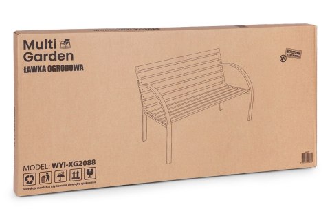 Drewniana ławka ogrodowa z oparciem 122x57 cm parkowa MultiGarden