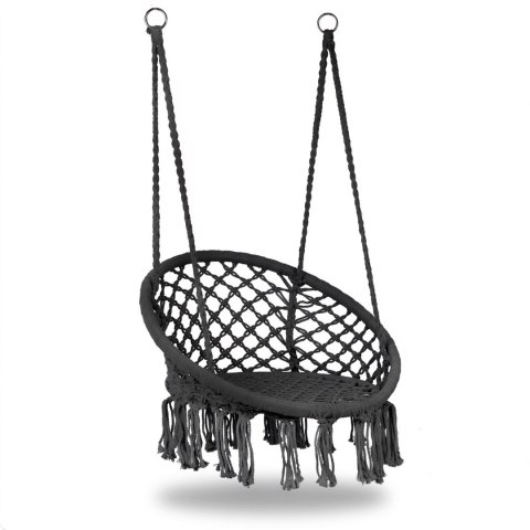 Fotel wiszący boho huśtawka ogrodowa bocianie gniazdo szary MultiGarden