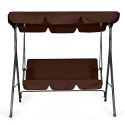 Huśtawka ogrodowa 3-osobowa bujana wolnostojąca stalowa brązowa MultiGarden