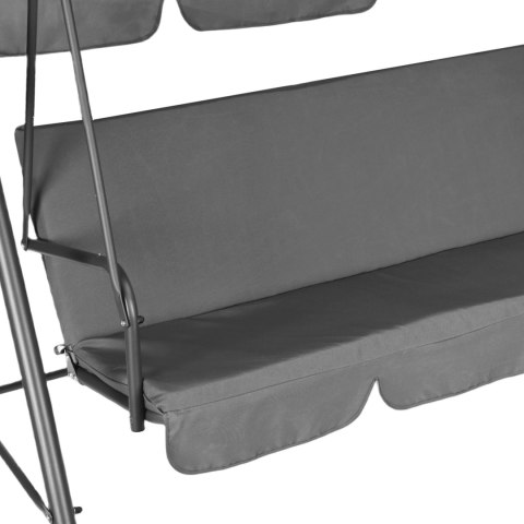 Huśtawka ogrodowa 3-osobowa bujana wolnostojąca stalowa szara MultiGarden