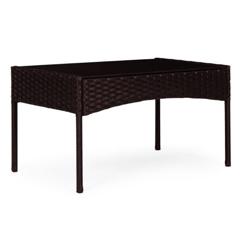 Komplet mebli ogrodowych z technorattanu ławka stolik krzesła ciemny brąz MultiGarden