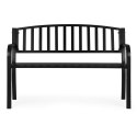 Ławka ogrodowa z oparciem 120x50 cm metalowa parkowa czarna MultiGarden