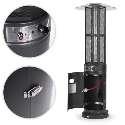 Ogrzewacz parasol gazowy grzejnik 11 kW na ogród patio reduktor wąż pokrowiec MultiGarden