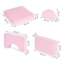 Sofa składana modułowa dla dzieci duża 2-osobowa DIY 10 miękkich poduch - różowa ECOTOYS