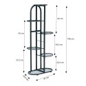 Nowoczesny metalowy kwietnik stojak na kwiaty 6 poziomów czarny ModernHome