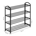 Regał na buty metalowy 4 półki 12 par butów czarny ModernHome