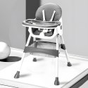 Fotelik krzesełko do karmienia dzieci tacka kosz 5-punktowe pasy szary ECOTOYS