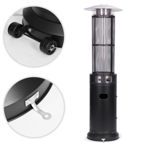 Ogrzewacz parasol gazowy grzejnik 11 kW szklany na ogród patio reduktor wąż pokrowiec MultiGarden