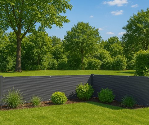 Osłona balkonowa z okuciami 100x700 cm siatka cieniująca + elementy instalacyjne szara MultiGarden