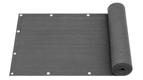 Osłona balkonowa z okuciami 150x500 cm siatka cieniująca + elementy instalacyjne szara MultiGarden